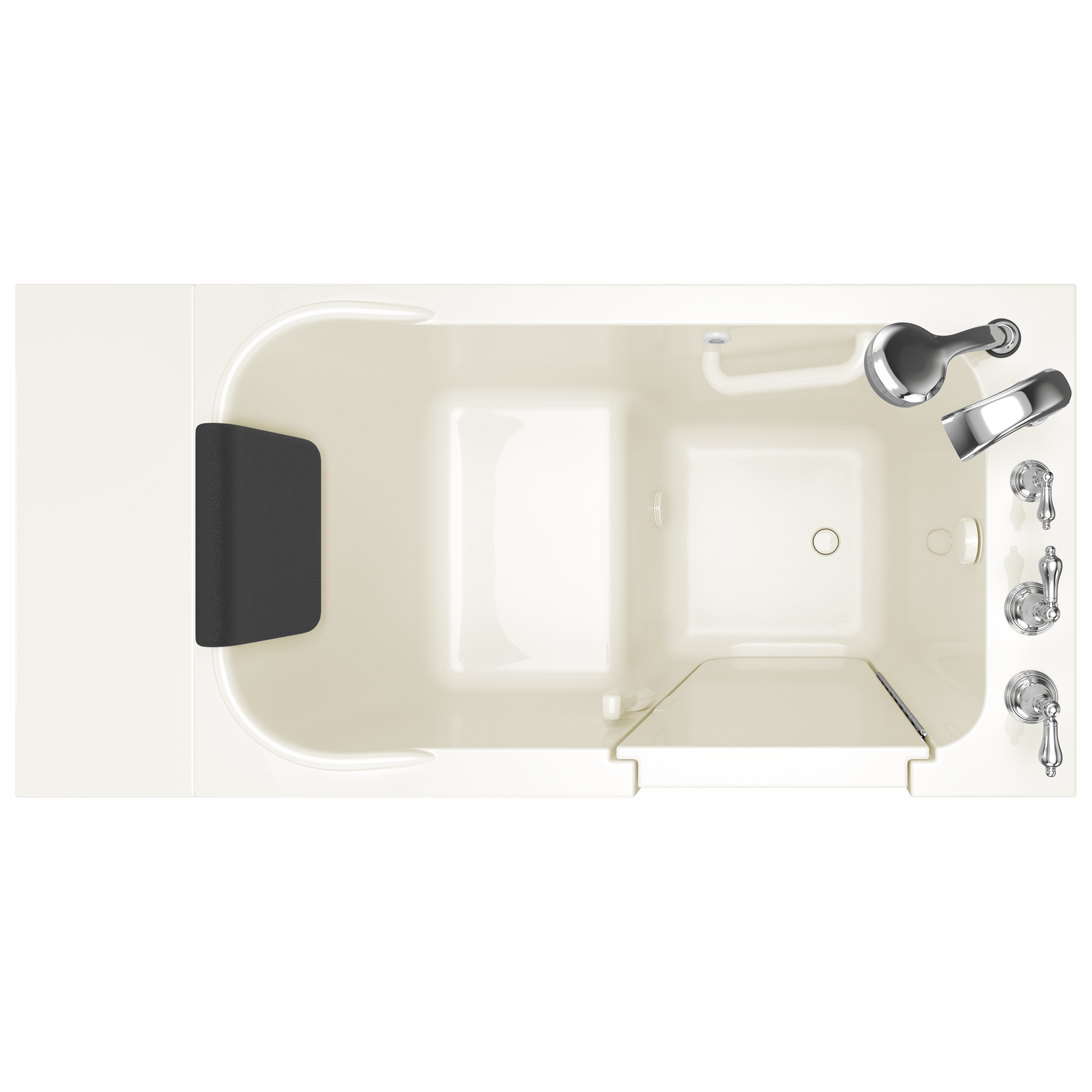 Gelcoat Premium Series 28 x 48 Inch Walk in Tub With Soaker System   Right Hand Drain With Faucet WIB LINEN